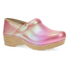 Pink Iridescent Leather Clog