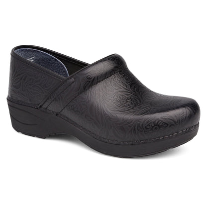 Black Floral Tooled Clog,35