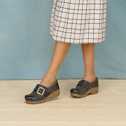 Dansko Pro Braided Black Leather