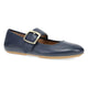 Navy Leather Flat