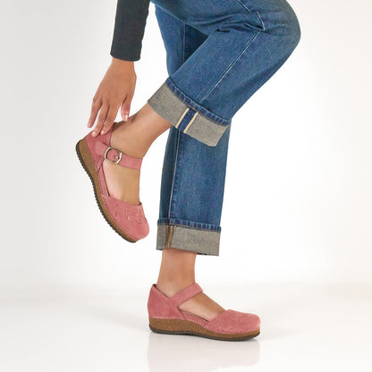 Dansko Mae Ash Rose Embroidered Suede
