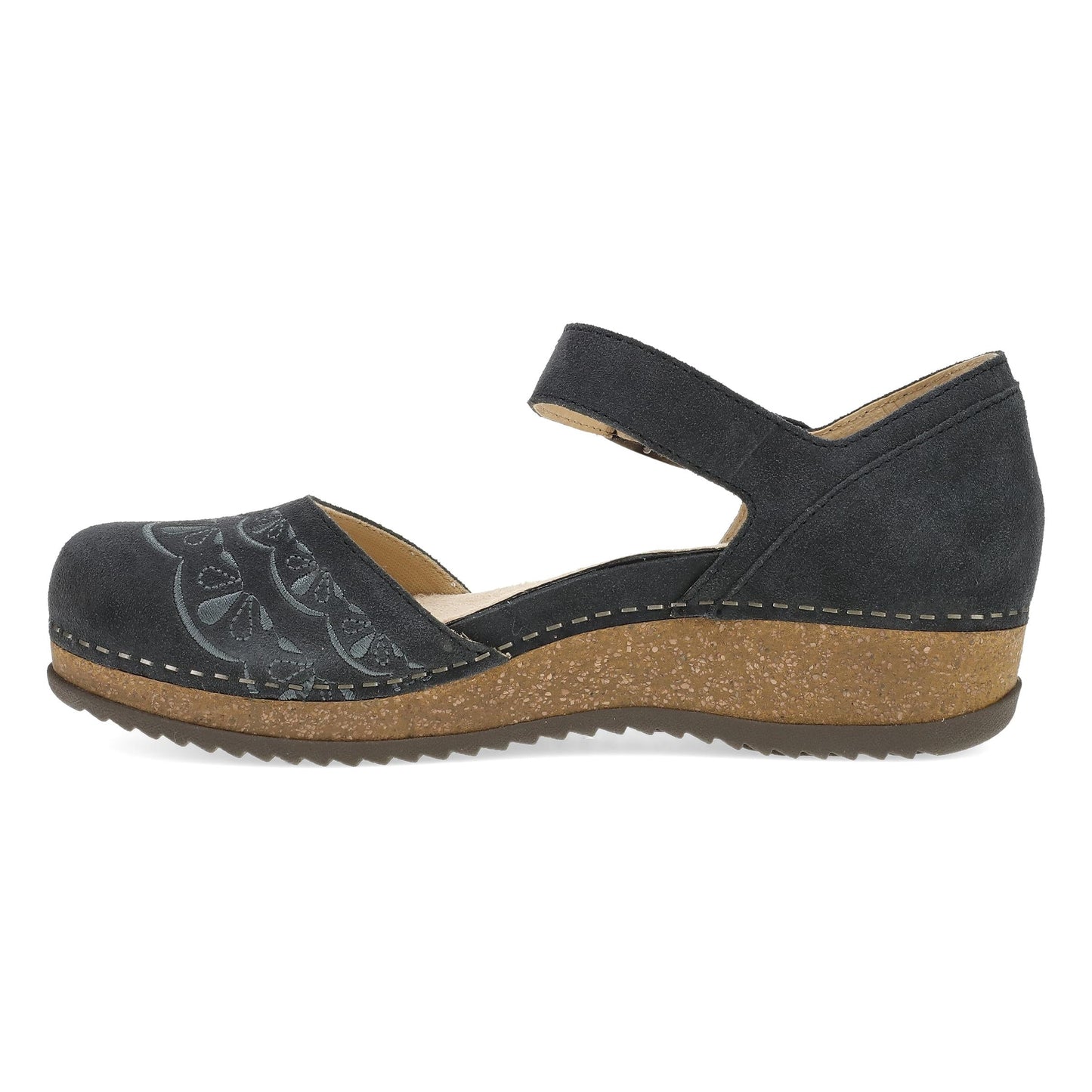 Dansko Mae Charcoal Embroidered Suede