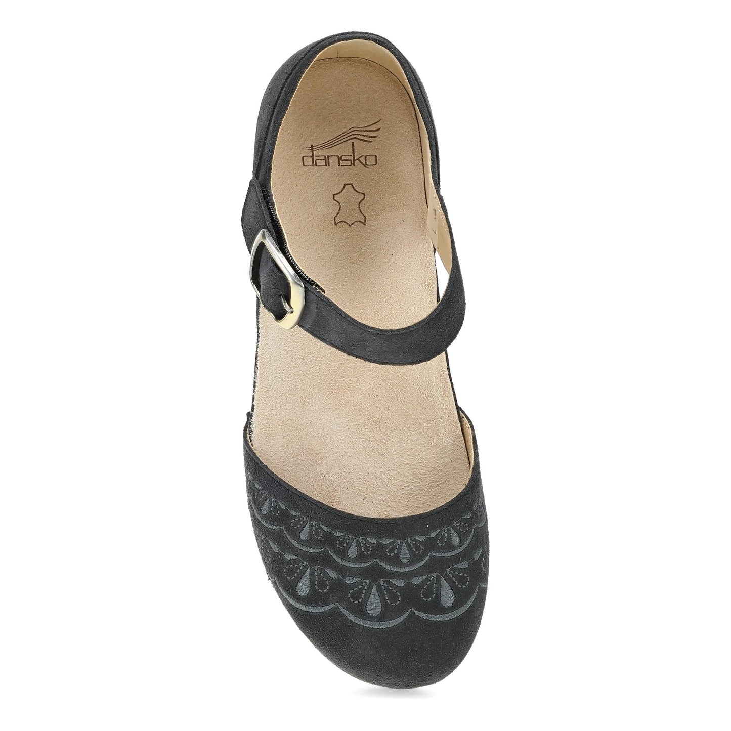 Dansko Mae Charcoal Embroidered Suede