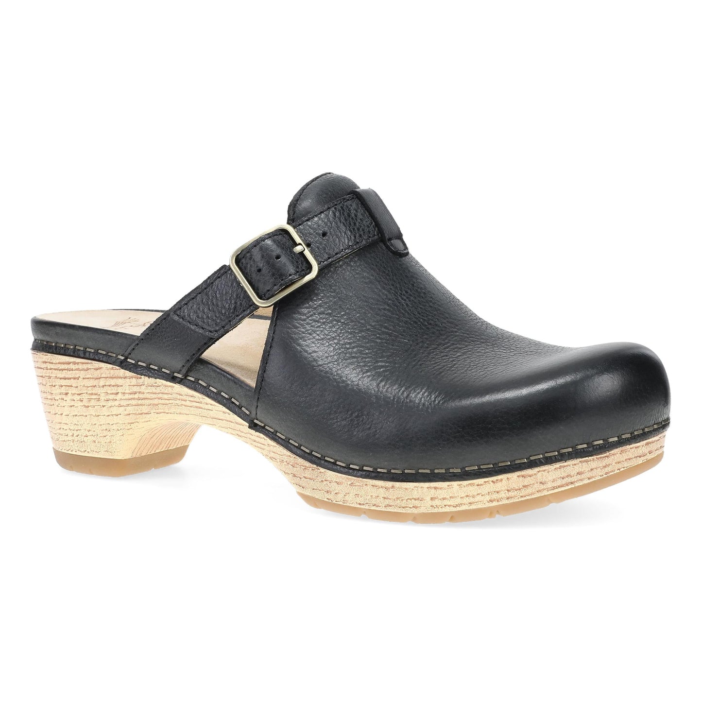 Black Leather Mule,36
