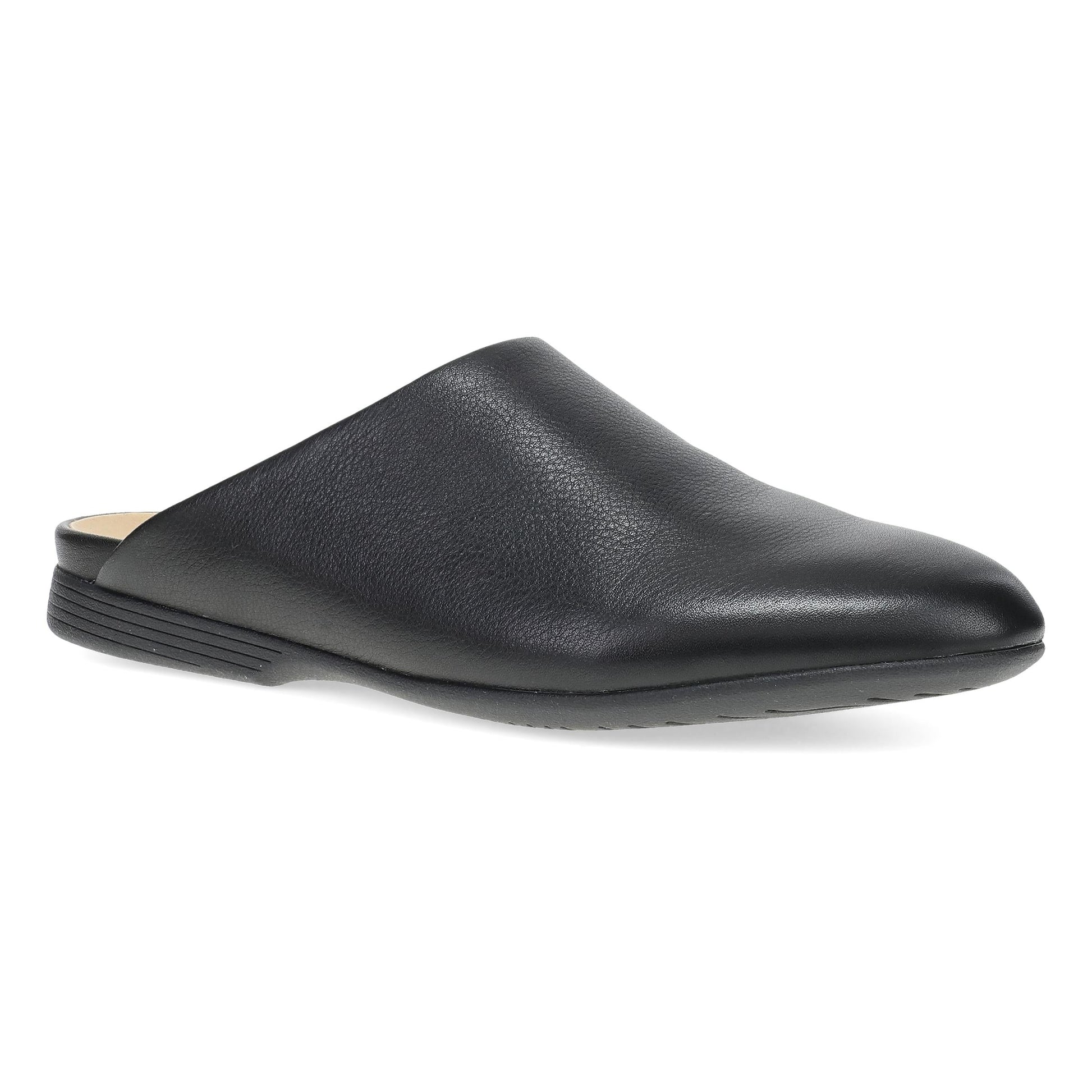 Black Leather Mule,36