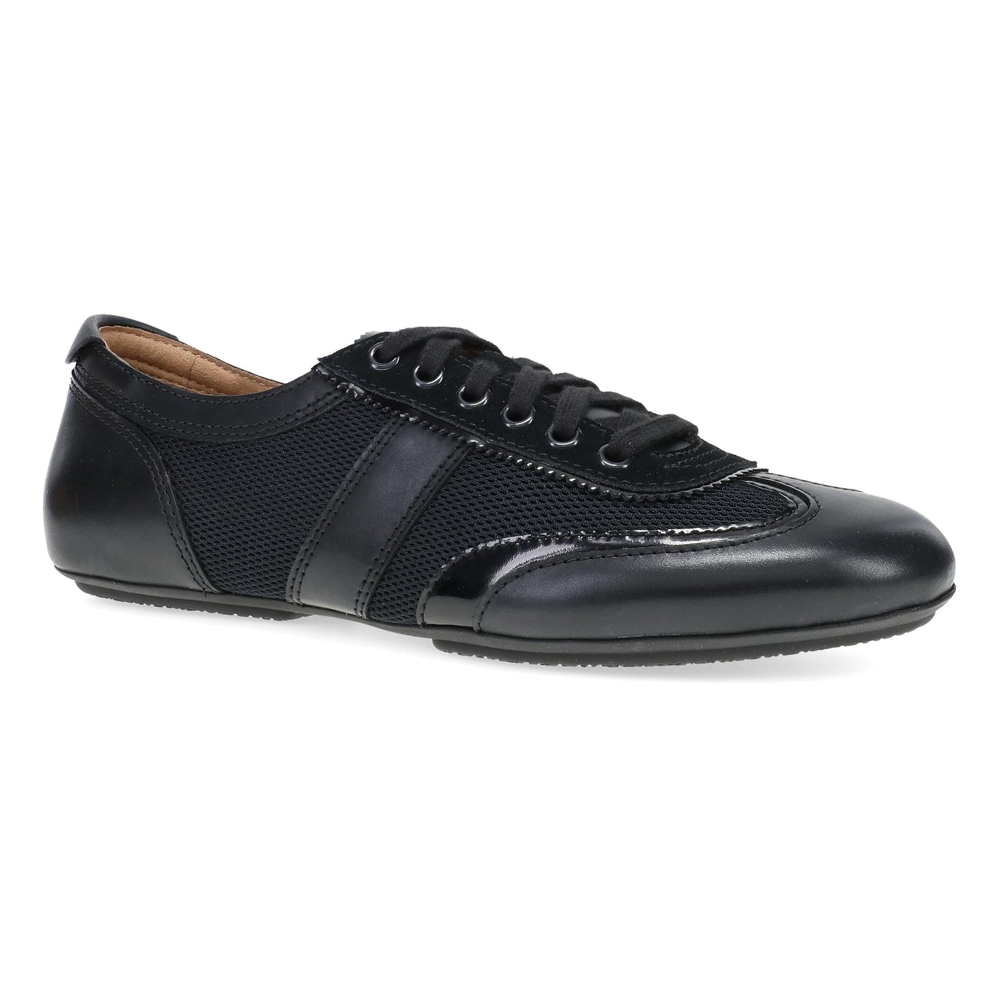 Black/Black Patent Flat,36