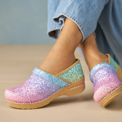 Dansko Wide Pro Pastel Rainbow Glitter