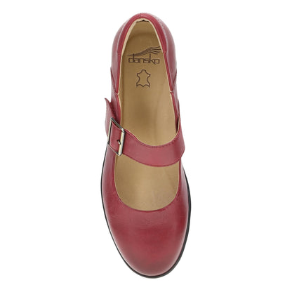 Dansko Collette Wide Red Burnished Nubuck