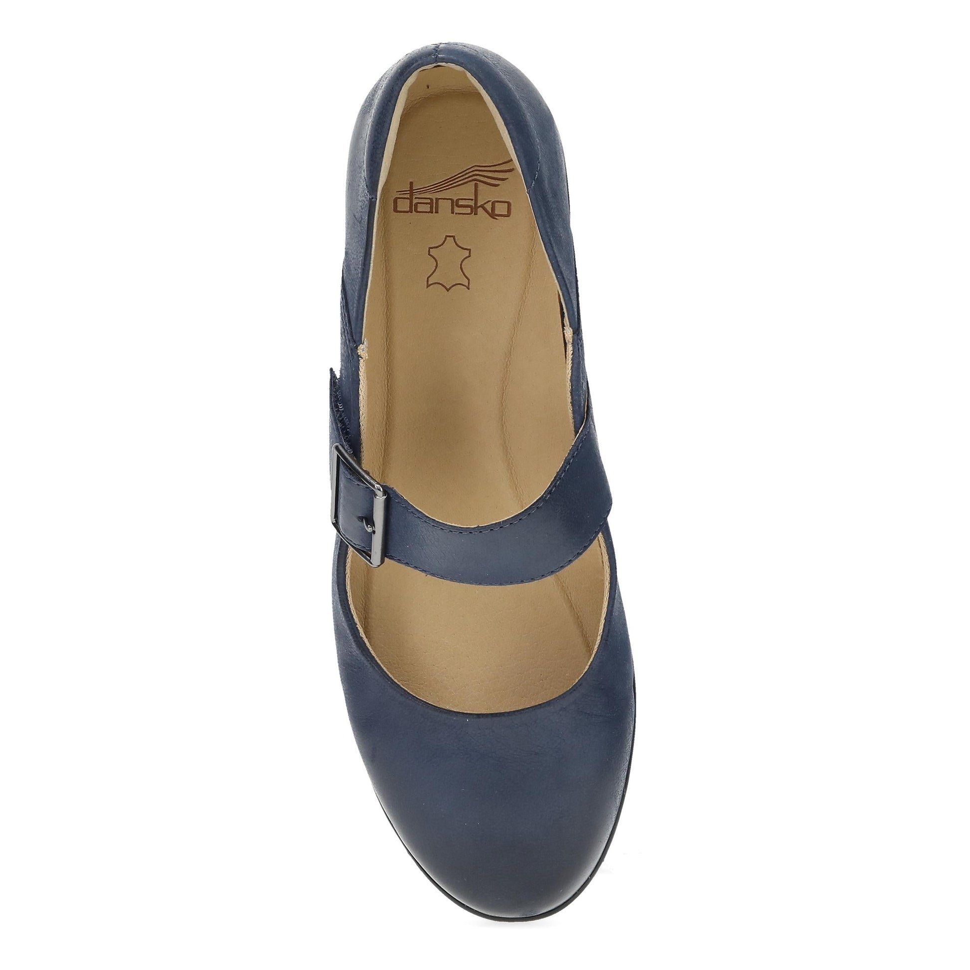 Dansko Collette Wide Navy Burnished Nubuck