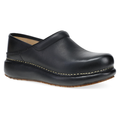 Black Burnished Nubuck Clog,36