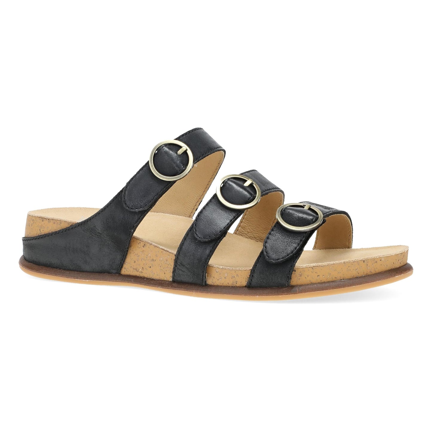 Black Burnished Nappa Sandal,36