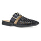 Black Burnished Nappa Mule