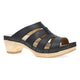 Black Oiled Pull Up Sandal