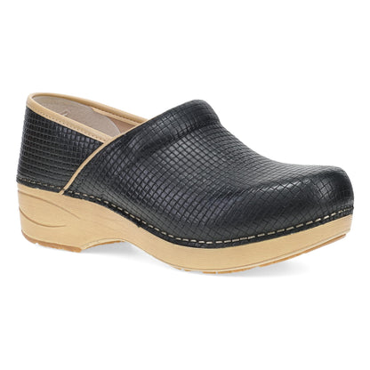 Black Woven Leather Clog,36