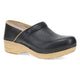Black Woven Leather Clog