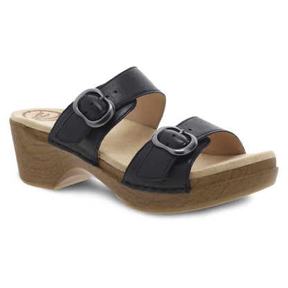 Black Full Grain Sandal,36