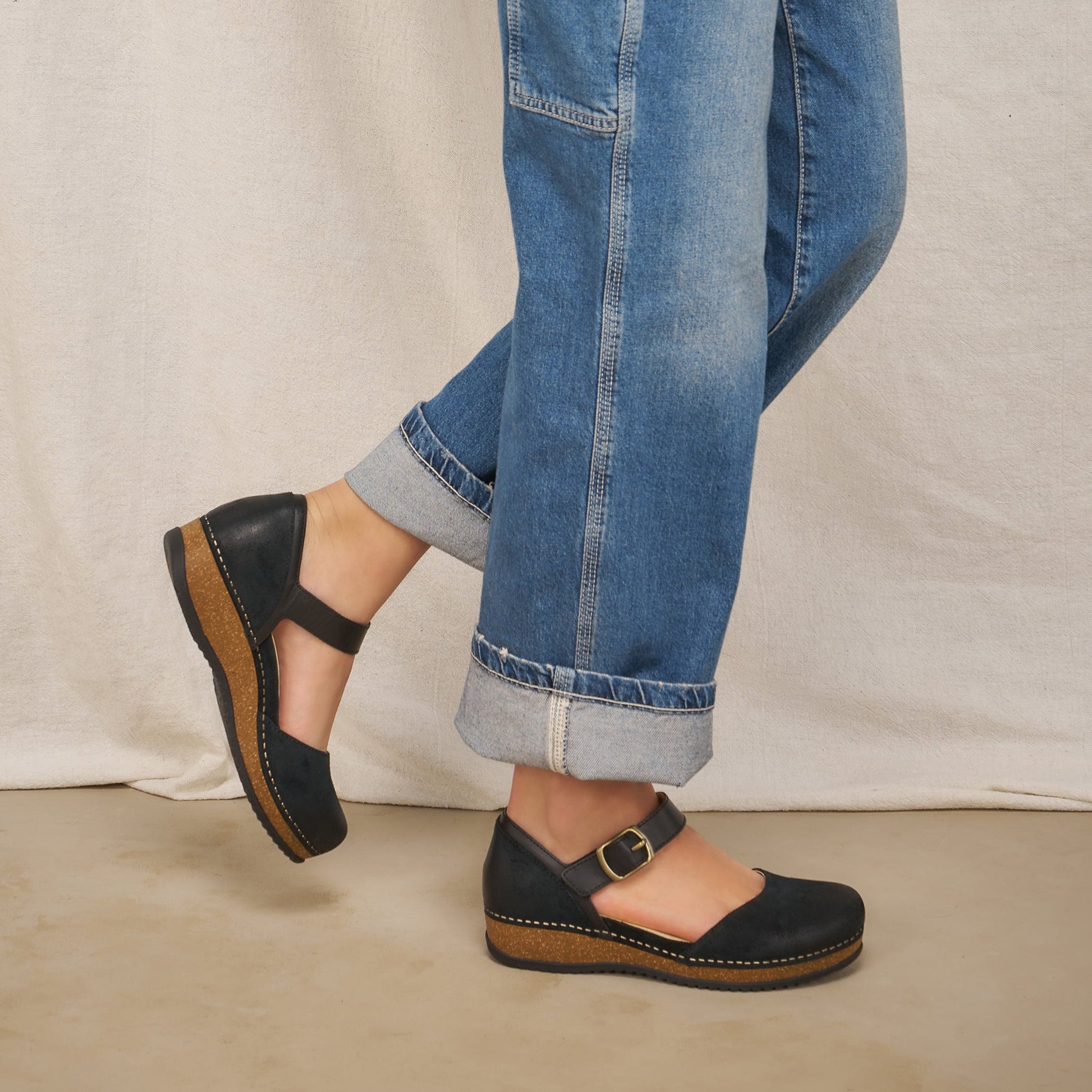 Dansko Mae Black Burnished Suede