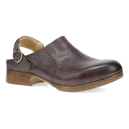 Chocolate Tooled Mule,36