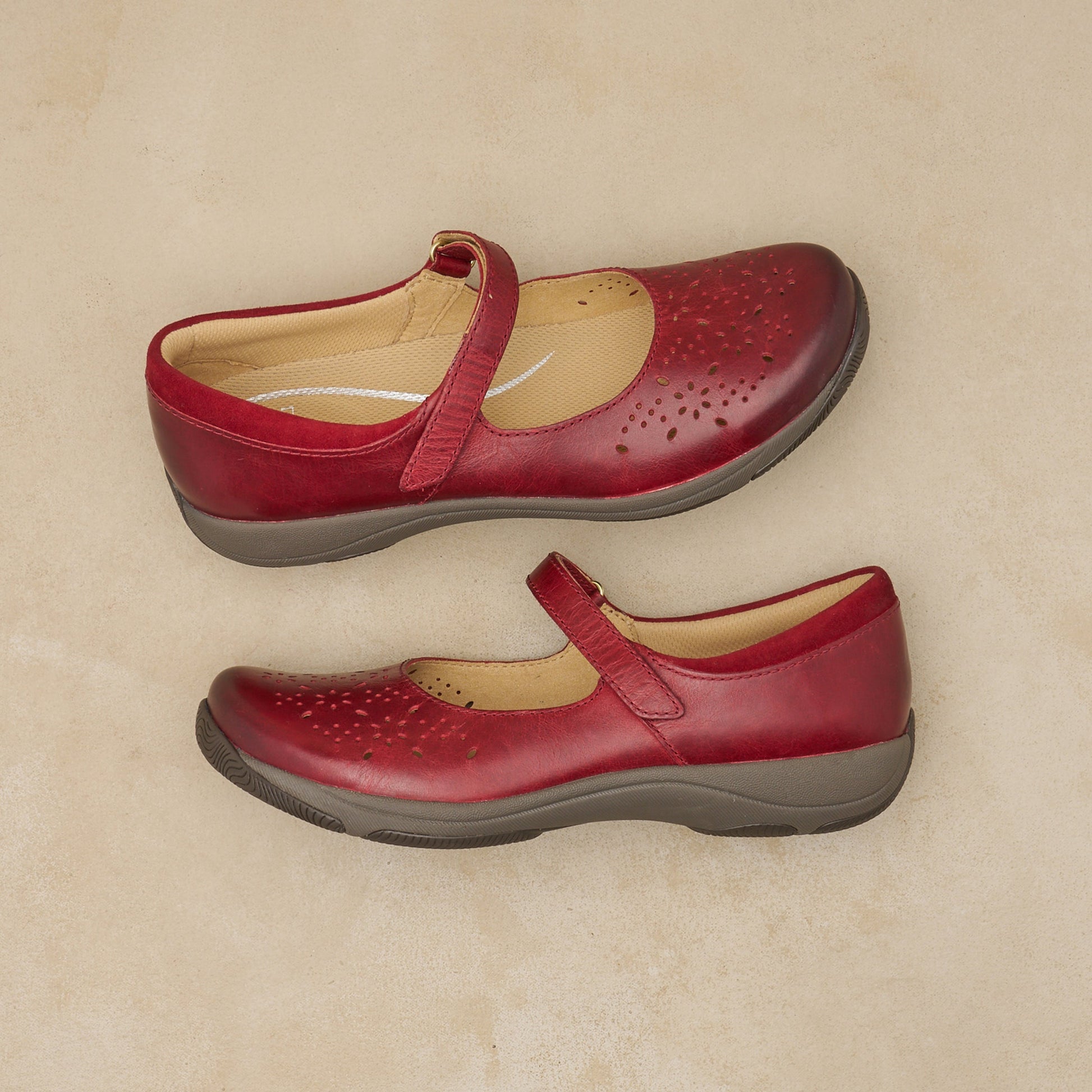 Dansko Stacy Wide Red Waxy Burnished