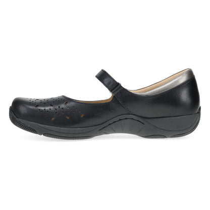 Dansko Stacy Wide Black Waxy Burnished