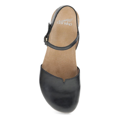 Dansko Rowan Wide Black Waxy Burnished