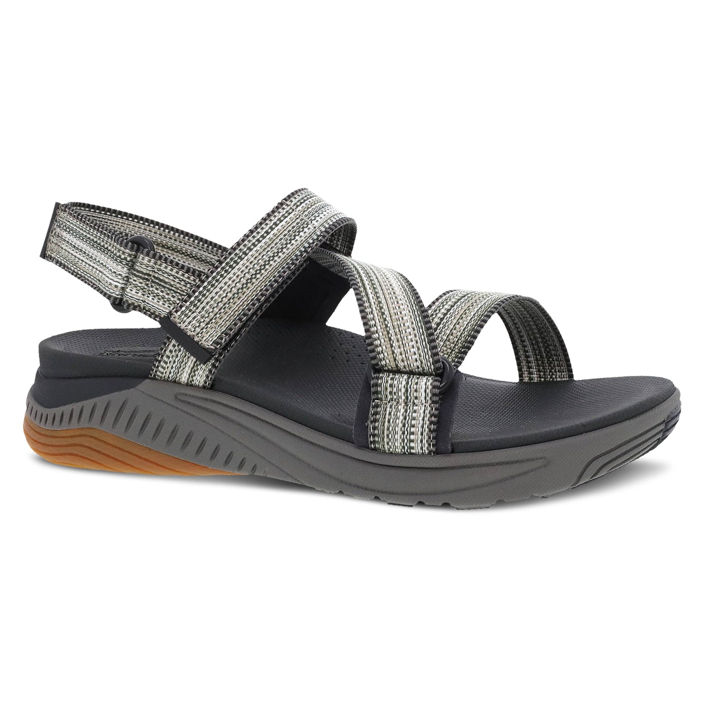 Black Multi Webbing Sandal,36