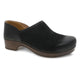 Black Burnished Suede Clog