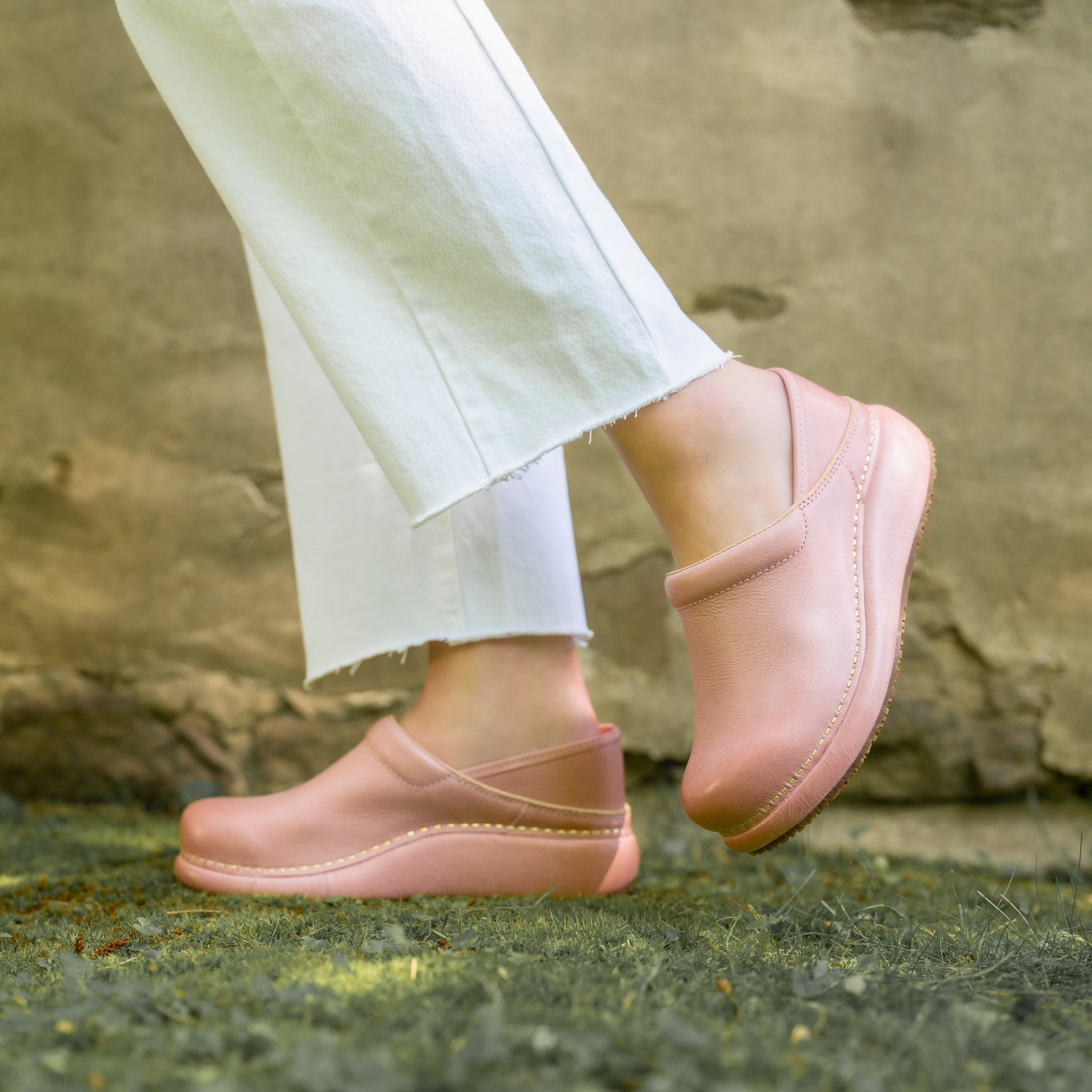 Dansko Platform Pro Coral Leather